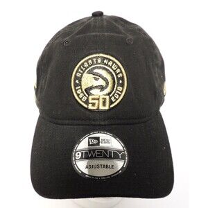 Atlanta Hawks New Era 50th Anniversary 9TWENTY Adjustable Hat- Black and Gold